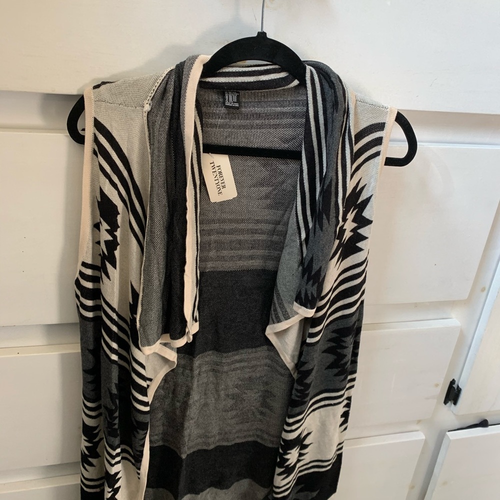Aztec cardigan vest